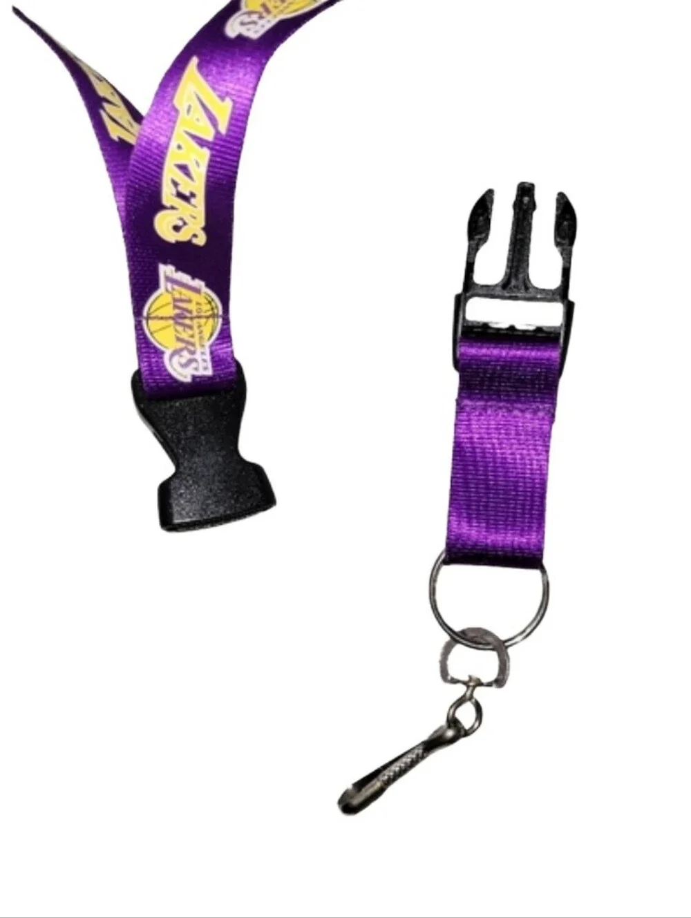 Lakers Official NBA Lanyards Gold & Purple With Detachable Key Holder Set Of 2